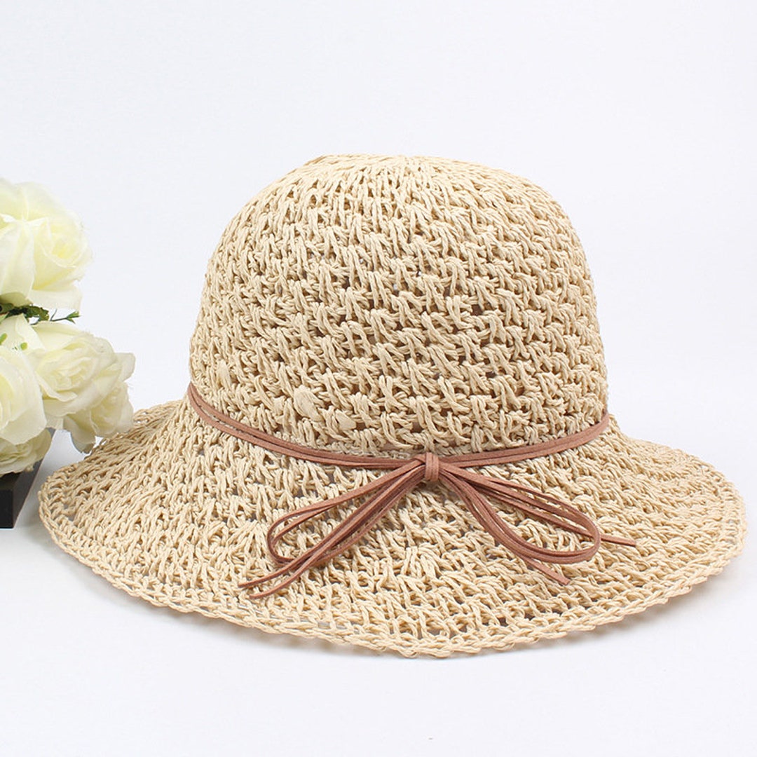 Straw Hat Elegant Vacation Travel Hat Outdoor Sun Hat Beach - Etsy