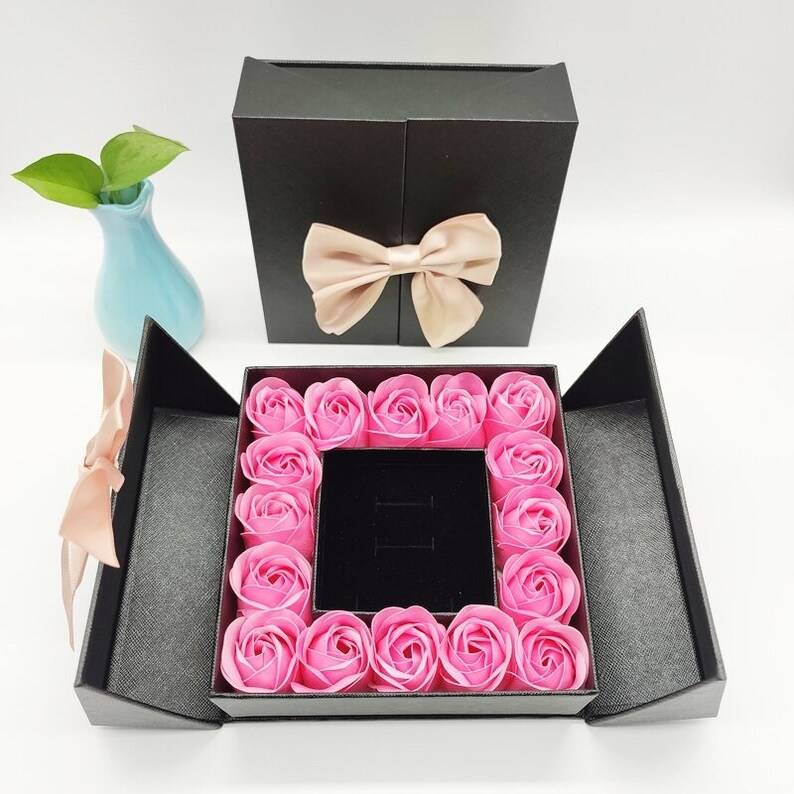 Artificial Rose Flower Box Gift Box Mom Gift Valentines Day Etsy
