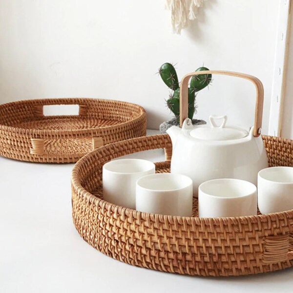 Wicker Bread Baskets With Handle Etsy