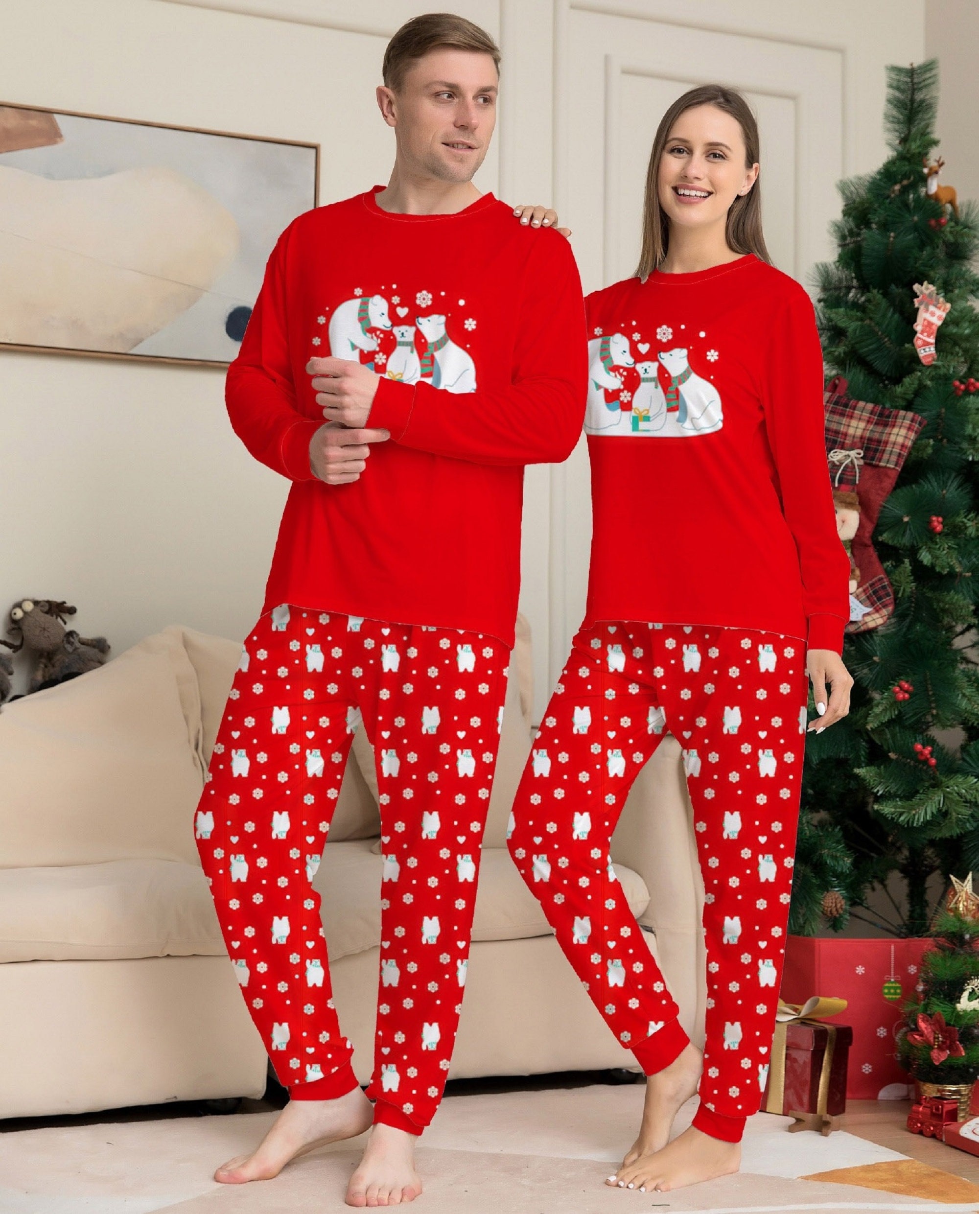 Bear Print Family Matching Pajamas Set Christmas Family Look - Etsy
