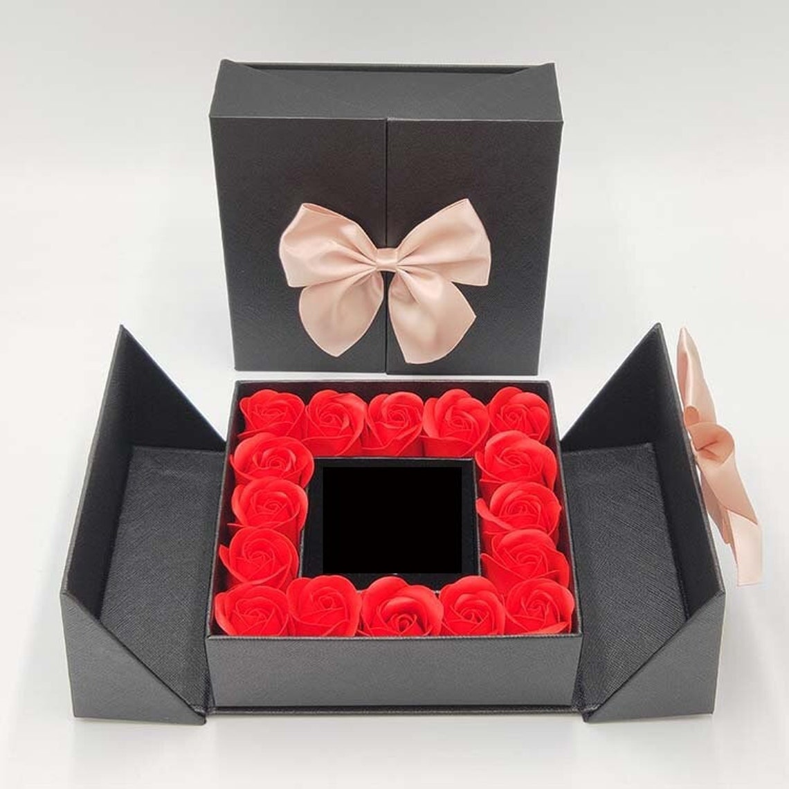 Artificial Rose Flower Box Gift Box Mom Gift Valentines Day Etsy