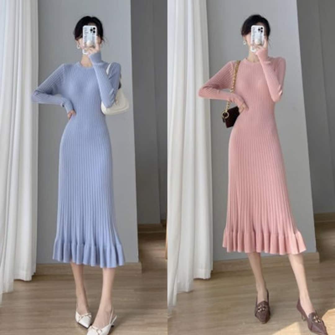 Winter Sweater Dress Fall Knit Dress for Women Autumn Knit Dress Women ...