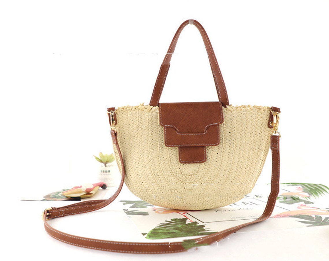 Straw Bag Market Bag Shopping Bag Gifts for Women Shoulder Bag | Etsy
