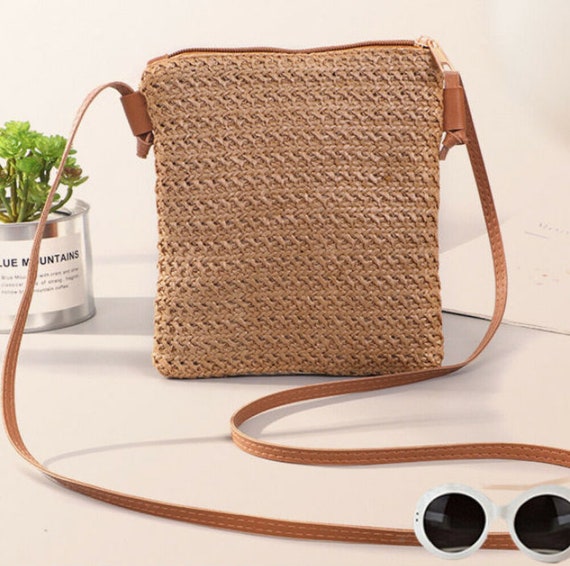 Stro tas mooie kleine vierkante geschenken tas luxe leuke