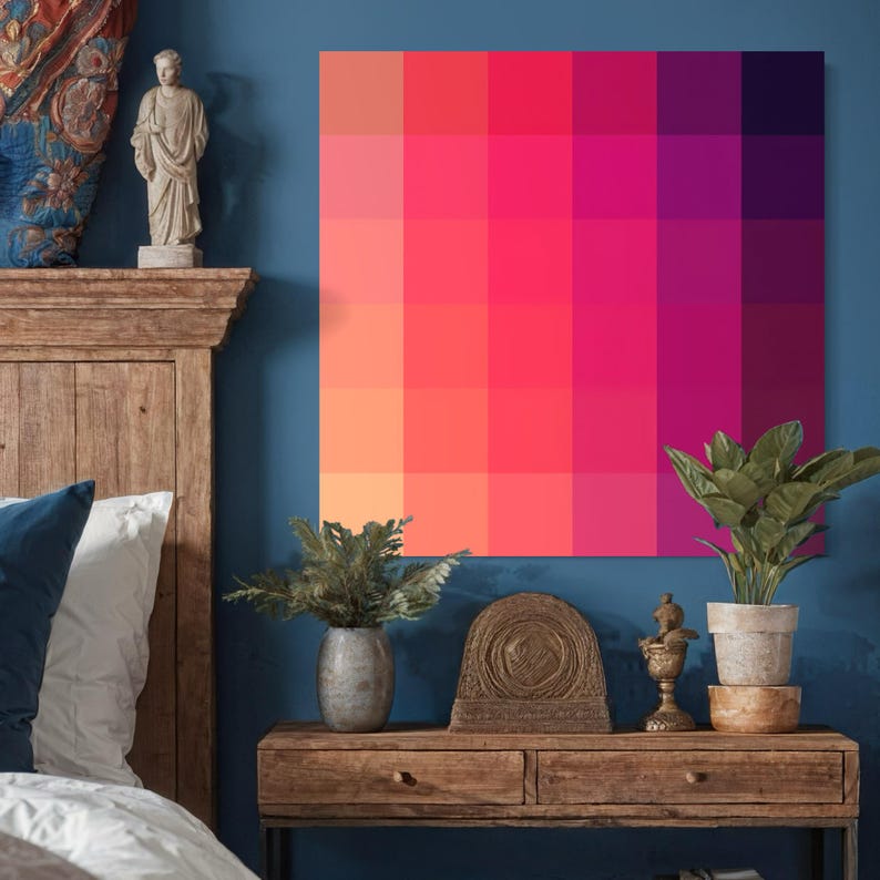 Canvas Wall Art Mosaic Design Aesthetic Geometric Form Fine Art