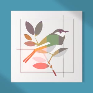 Canvas Wall Art Bird Colorful Nature Aesthetic Design Modern Minimalist Contemporary Animal Bird Nursery Decor Design Boho Living Room Print