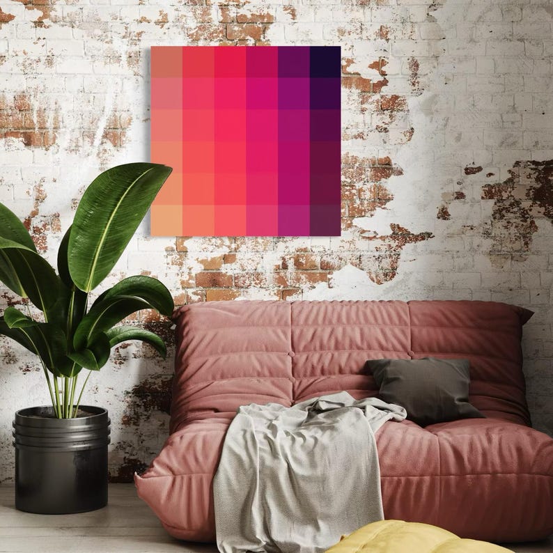 Canvas Wall Art Mosaic Design Aesthetic Geometric Form Fine Art