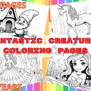 Magical Creatures Coloring Book | Fantasy World Adventure for Kids | Dragons, Unicorns & Wizards