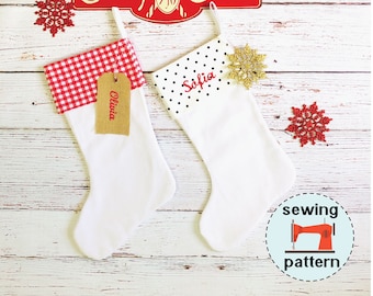 Christmas Stocking PDF sewing pattern, instant download, Kringle Christmas Stocking, beginner friendly sewing pattern, sewing pattern