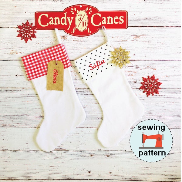 Christmas Stocking PDF sewing pattern, instant download, Kringle Christmas Stocking, beginner friendly sewing pattern, sewing pattern