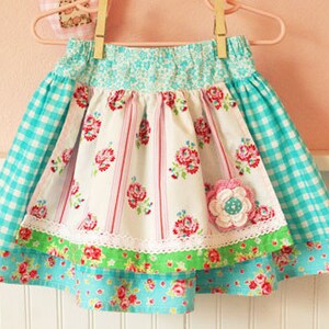 Evelyn Apron Skirt PDF Sewing Pattern Instructions for Girls 2T 6, twirly skirt pattern, party skirt pattern, easy sewing tutorial pattern image 2