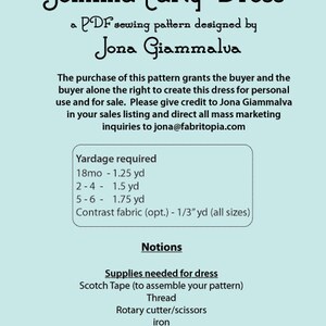 Jemima Party Dress PDF Sewing Pattern downloadable e-book Child sizes 18 mo 6 image 3
