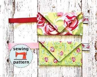 Envelope Wristlet Sewing Tutorial and Instructions - PDF Pattern - Instant Download - Wallet Pattern Beginner Sewing Pattern - Easy Sewing