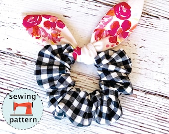Bunny Ear Scrunchie Sewing Pattern, Beginner Hair Accessory (PDF Pattern)