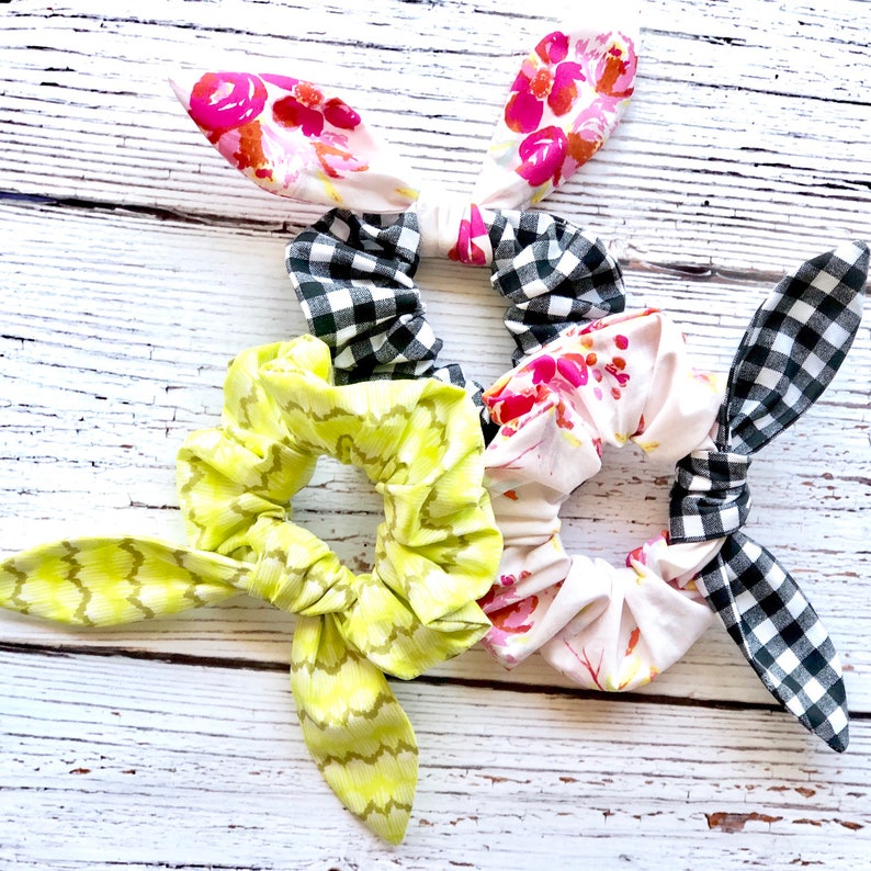 Hair Bunny Scrunchie PDF sewing pattern, instant download, hair accessory, beginner sewing pattern, sewing tutorial. image 2