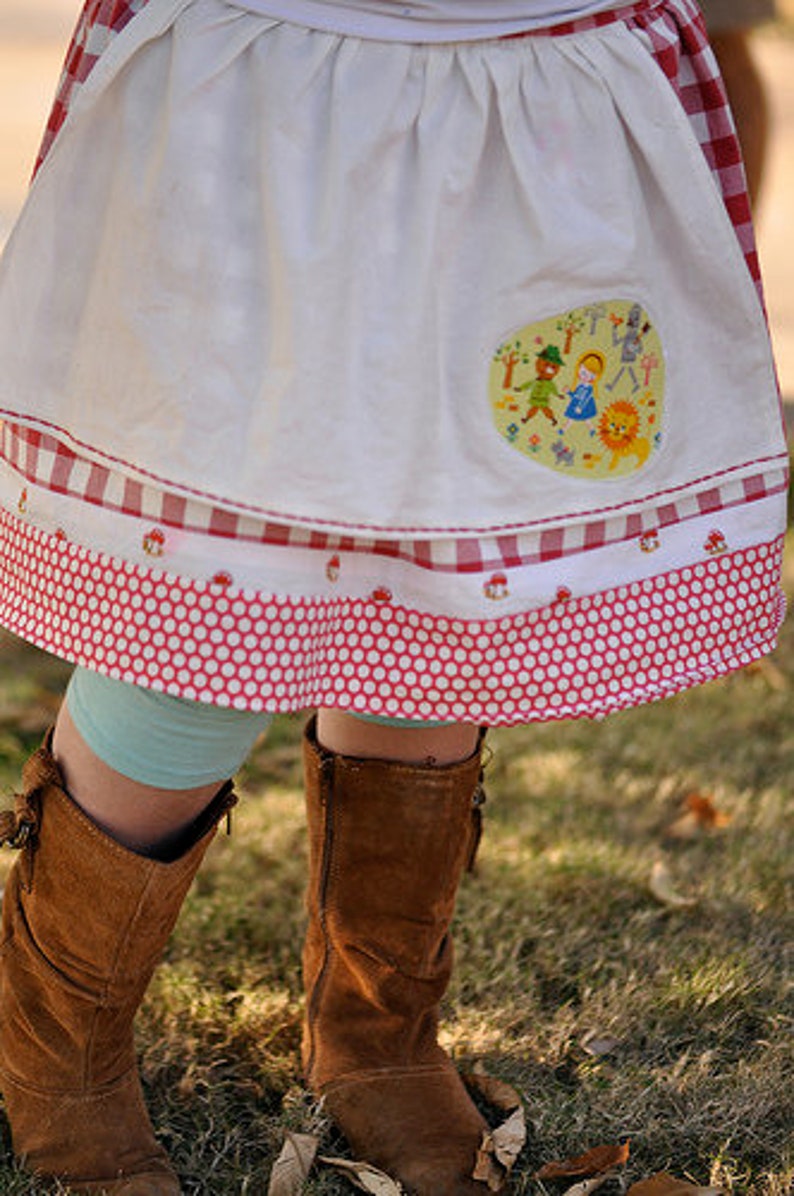 Evelyn Apron Skirt PDF Sewing Pattern Instructions for Girls 2T 6, twirly skirt pattern, party skirt pattern, easy sewing tutorial pattern image 3