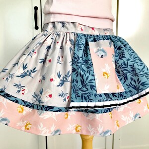 Includes matching doll skirt Evelyn Apron Twirl Skirt PDF Sewing Pattern Instructions for Girls 2T 10, ruffles, bunny sewing pdf pattern image 2