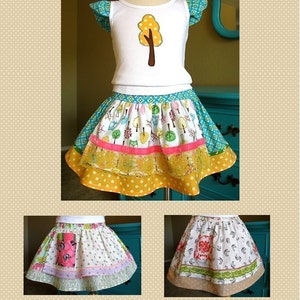 Evelyn Apron Skirt PDF Sewing Pattern Instructions for Girls 2T 6, twirly skirt pattern, party skirt pattern, easy sewing tutorial pattern image 1