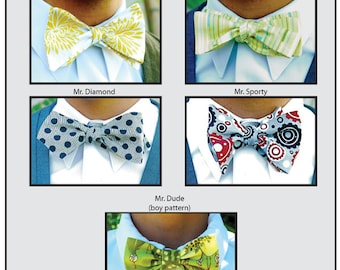 Bow Tie Sewing Pattern, Men's & Boy's 5 Styles (PDF Pattern)