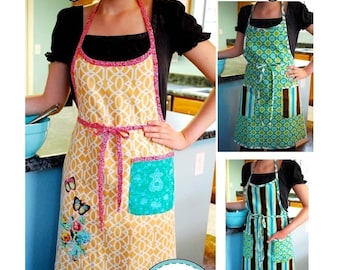 Shopgirl Apron PDF Sewing Pattern downloadable e-book (Child and Adult sizes), easy apron pattern, easy sewing tutorial, child apron pattern