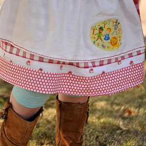 Includes matching doll skirt Evelyn Apron Twirl Skirt PDF Sewing Pattern Instructions for Girls 2T 10, ruffles, bunny sewing pdf pattern image 10