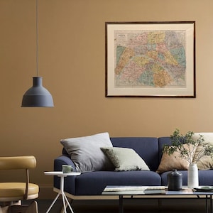 Sistema de metrô de paris mapa vintage impressão mapa metropolitano de paris 20 distritos por l. Guilmin poster arte de parede casa paris amante presente