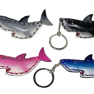 Shark Keychain Handmade Genuine Leather, Keychain for Men and Women,  Fish Keychain, Handmade Keychain, Genuine Leather Keychain