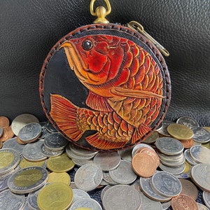 Echtleder Runde Geldbörse, Leder Geldbörse, Ledertasche