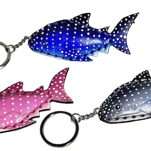 Whale Shark Keychain Handmade Genuine Leather, Keychain for Men and Women,  Fish Keychain, Handmade Keychain, Genuine Leather Keychain