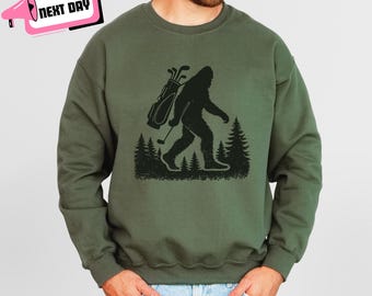 Bigfoot Golf Sweatshirt Sasquatch Golfing Sweatshirt Funny Golf Gag Gift for Golfer Men Women Golf Player Golf Lovers Husband Dad Mom Sport