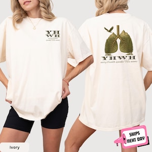 Comfort Colors YHWH Lungs Christian Shirt Hebrew Bible Verse Every Breath Speak His Name Spiritual Faith Based Religious Gift for Christian