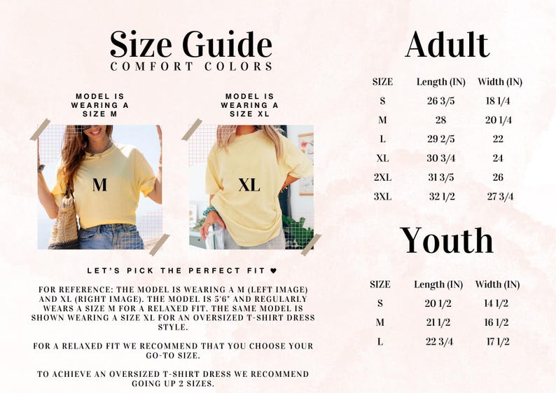 a women's size guide for a t - shirt