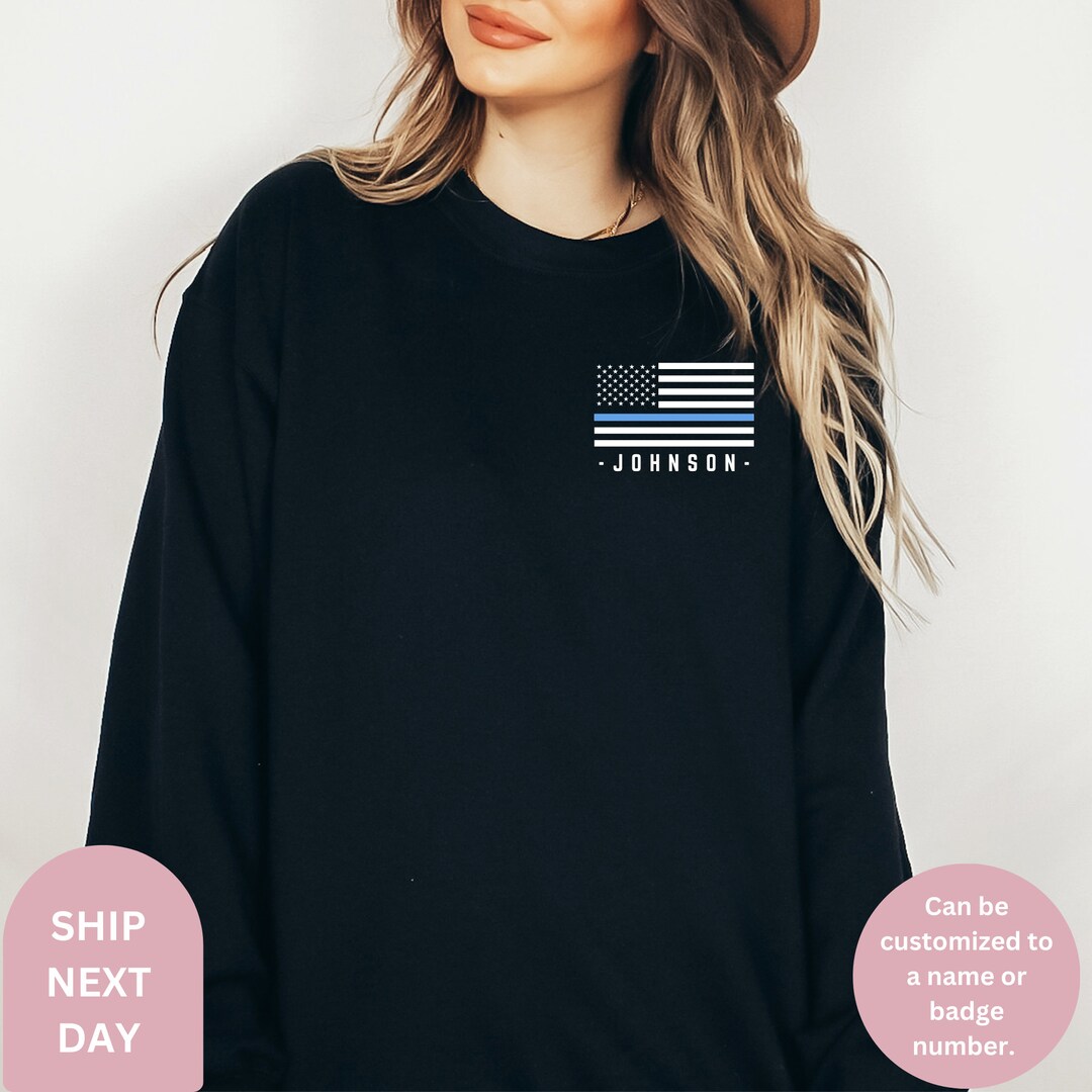 Police Pattern Print Women Off Shoulder Sweatshirt