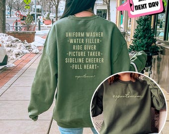 Sports Mom Sweatshirt Hoodie Uniform Washer Water Filler Ride Giver Picture Taker Full Heart Game Day Sports Gift for Team Mom Sports Mama