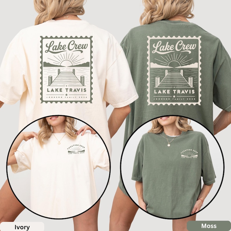 Comfort Colors Custom Family Lake Trip Shirt, Matching Group Lake Vacation Tee, Personalized Lake Crew Gift, Summer Camping Apparel image 2