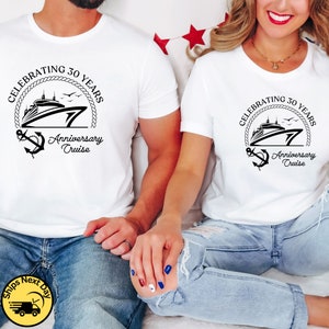 Comfort Colors Custom Anniversary Cruise Shirts Custom Cruise Anniversary Gift for Husband Wife Wedding Anniversary Vacation Couple Matching
