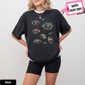 Comfort Colors Glitch Eyes Weirdcore Aesthetic Shirt Dreamcore Kidcore Surreal Pastel Goth Alt Grunge Aesthetic Creepy Gift for Gothic Weird