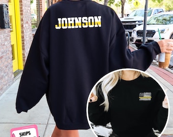 Custom 911 Dispatcher Sweatshirt Hoodie Thin Gold Line USA Dispatcher Flag 911 Dispatcher Week for Dispatcher 911 Operator Telecommunicator