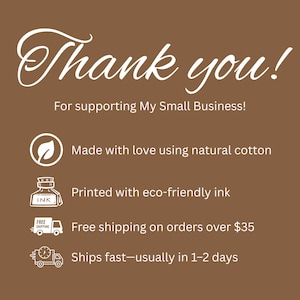 a brown thank card with the words thank you for supporting my small business