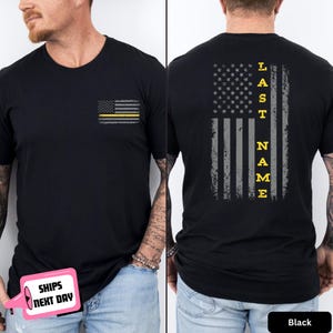 Custom 911 Dispatcher Shirt Thin Gold Line Dispatcher Flag 911 Dispatcher Week Gift for Dispatcher Operator Telecommunicator