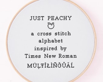 Multilingual Cross Stitch Alphabet Pattern - Inspired by Times New Roman & Georgia Fonts (PDF Pattern)