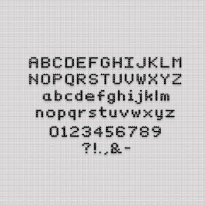 Twinkly Sky - Schema alfabeto punto croce - Alfabeto 21 - Carattere Sans Serif