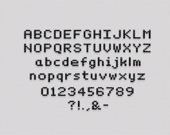 Twinkly Sky - Cross Stitch Alphabet Pattern - Alphabet 21 - Print Sans Serif Font