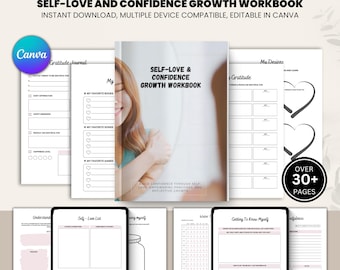 Caderno de Exercícios para Autoamor e Autoconfiança, Diário de Desenvolvimento Pessoal, Caderno de Exercícios para Empoderamento, Guia de Autoaperfeiçoamento, Presente de Autocuidado