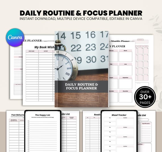 Daily Routine Planner, Focus Planner, Productivity Organizer, Goal Setting Journal, Time Management Tool, Planner Gift