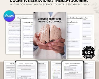 Diário de Terapia Cognitivo-Comportamental, Diário Guiado por TCC, Caderno de Exercícios de Saúde Mental, Auxílio Terapêutico, Diário de Autorreflexão