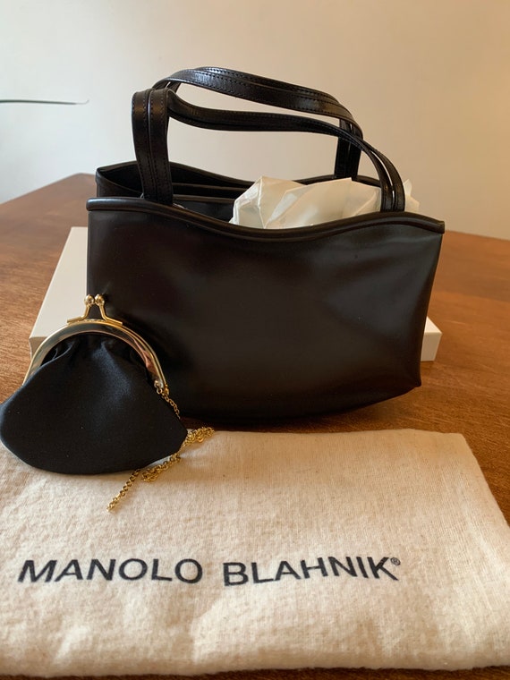 Unused Vintage Manolo Blahnik Jolly bag M in black