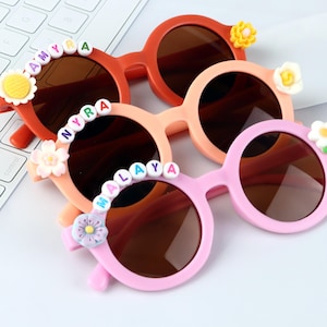 Personalisierte Sonnenbrille für Kinder, benutzerdefinierte Name Sonnenbrille, Daisy Kleinkind Sonnenbrille, Babys Geschenk, Kinder Party Favors, Kleinkind Geschenk, Kinder Geschenk