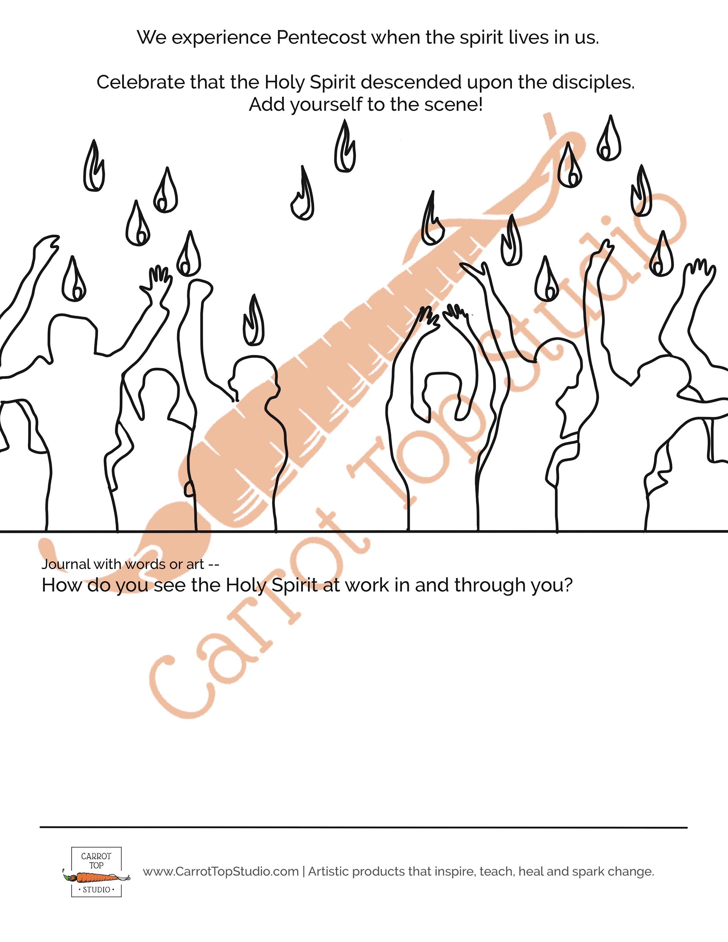 Pentecost Educational Coloring Sheet - Download and Print! - Etsy