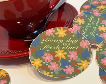 Every Day Is A Fresh Start circle sticker